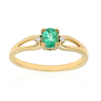 Gouden ring met een AAA Zambia smaragd