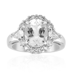 Zilveren ring met een witte topaas