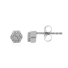 Zilveren oorbellen met I3 (H) Diamanten