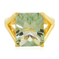Zilveren ring met een groene amethist