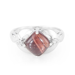Zilveren ring met een rode tijgeroog
