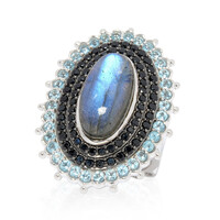 Zilveren ring met een labradoriet (Dallas Prince Designs)