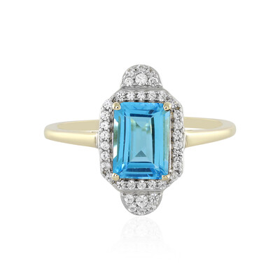 Gouden ring met een Zwitsers-blauwe topaas (Adela Gold)