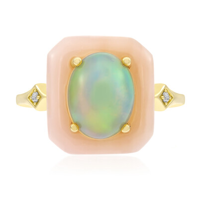 Gouden ring met een roze opaal (CIRARI)
