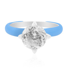 Zilveren ring met een witte topaas