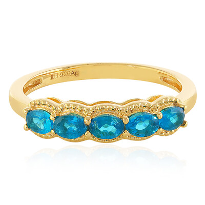 Zilveren ring met neon blauwe apatieten