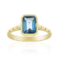 Gouden ring met een Londen-blauwe topaas