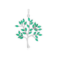 Zilveren hanger met Groene onyxen