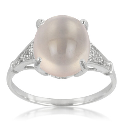 Zilveren ring met een Angelandia-rozenkwarts