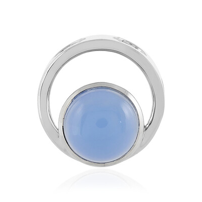 Zilveren hanger met een Blauwe chalcedoon (MONOSONO COLLECTION)