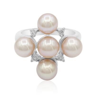 Zilveren ring met zoetwater kweekparels (TPC)