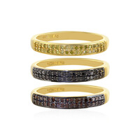 Zilveren ring met zwarte diamanten