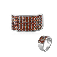 Zilveren ring met Mozambique granaten