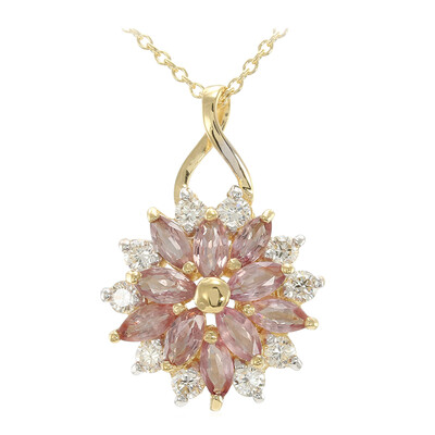 Gouden halsketting met Onverhitte Padparadscha Saffieren (AMAYANI)