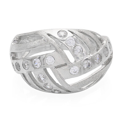 Zilveren ring met zirkonen