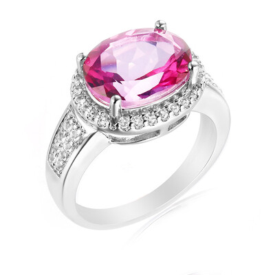 Zilveren ring met een rozetopaas
