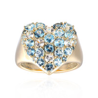 Zilveren ring met Londen-blauwe topaasstenen