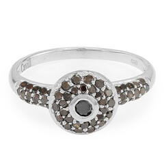 Zilveren ring met een Fancy diamant