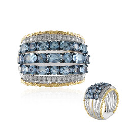 Zilveren ring met Tanzania aquamarijnen (Gems en Vogue)