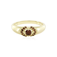 Gouden ring met een PK rode diamant