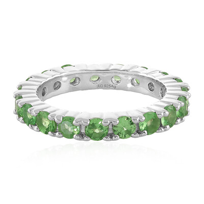 Zilveren ring met tsavorieten