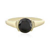Gouden ring met een zwarte diamant