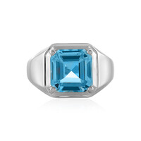 Zilveren ring met een hemel-blauwe topaas
