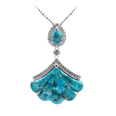 Zilveren halsketting met een Blauwe Kingman Mohave Turkoois (Dallas Prince Designs)