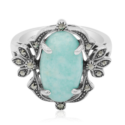 Zilveren ring met een amazoniet