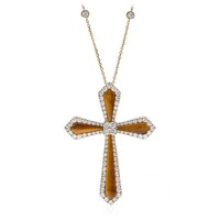 Gouden halsketting met tijgerogen (CIRARI)