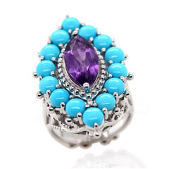 Zilveren ring met een Zambia-amethist (Dallas Prince Designs)