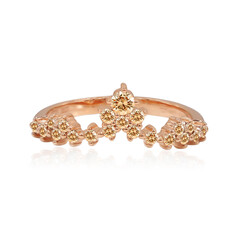 Gouden ring met een SI1 Argyle Rose De France Diamant
