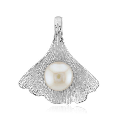 Zilveren hanger met een Witte zoetwater kweekparel (Michelle Albala)