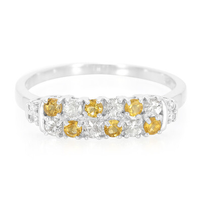 Zilveren ring met citrienstenen