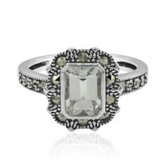 Zilveren ring met een groene amethist