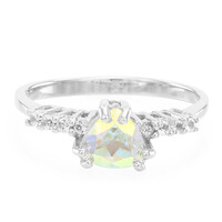 Zilveren ring met een maanlicht-topaas