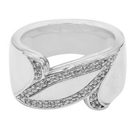 Zilveren ring met witte topaasstenen