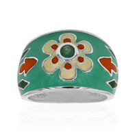 Zilveren ring met een Braziliaanse smaragd (TPC)