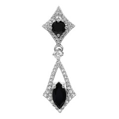 Zilveren hanger met een zwarte spinel