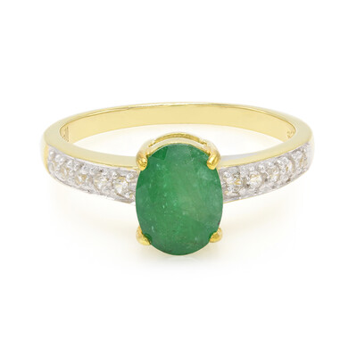 Zilveren ring met een Bahia-smaragd