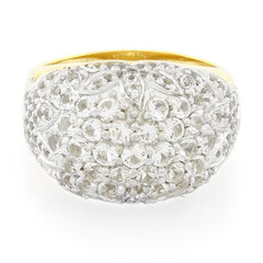 Zilveren ring met witte topaasstenen
