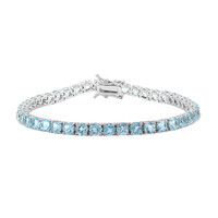 Zilveren armband met Zwitsers-blauwe topaasstenen