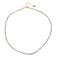 Zilveren halsketting met Champagne Diamanten