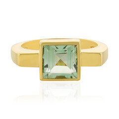 Zilveren ring met een groene amethist