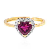Gouden ring met een rhodliet