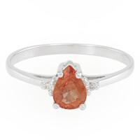 Zilveren ring met een avondrode robijn