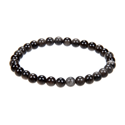 Armband met Zilver Obsidianen