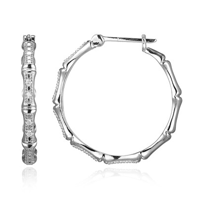 Zilveren oorbellen met I3 (I) Diamanten