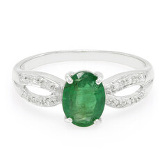 Zilveren ring met een Bahia-smaragd
