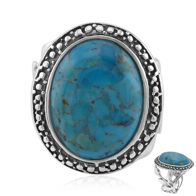 Zilveren ring met een Blauwe Kingman Mohave Turkoois (Art of Nature)